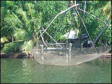 Red de pesca china en Kerala