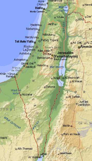 Map de Israel y Palestina