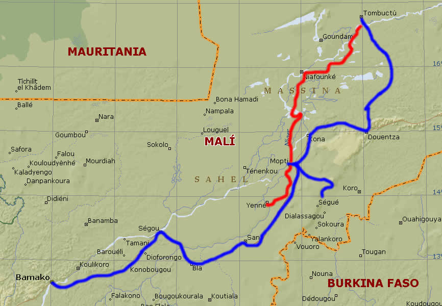 Mapa de  Mali