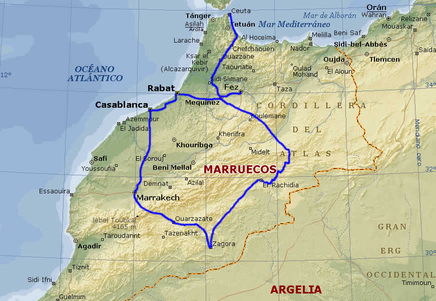 Mapa de Marruecos