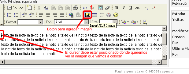 bot�n para insertar im�genes en el FCKeditor