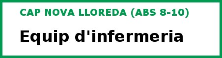 Equip d'infermeria Nova Lloreda