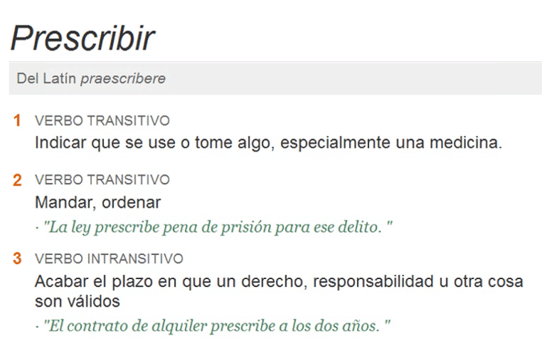 Definición de prescripción