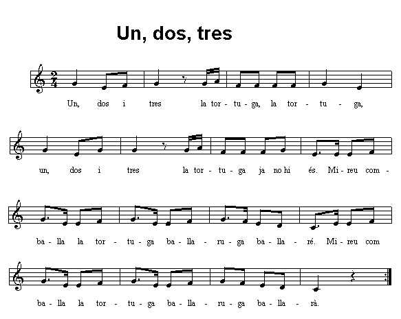 Escolteu la canc�  Un, dos, tres