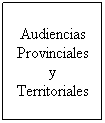 Cuadro de texto: Audiencias 
Provinciales 
y Territoriales
