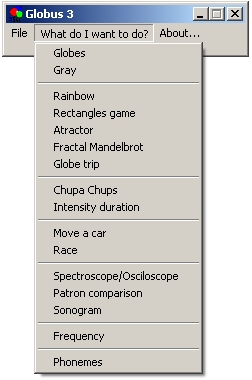 Menu globus 3