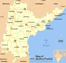 Mapa de Andra Pradesh
