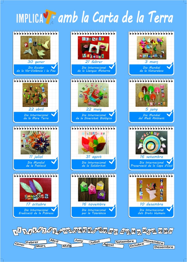 Calendari Implica't+ amb la Carta de la Terra