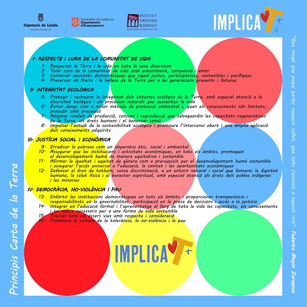 Tres en ratlla dels Principis de la Carta de la Terra