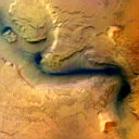 Foto de la evidencia de agua en Marte