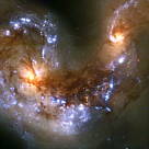 Ampliar foto: Detalle del choque de dos galaxias