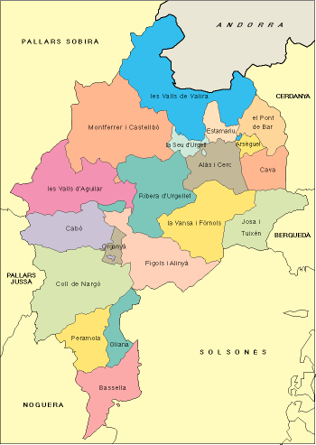 Mapa de l'Alt Urgell
