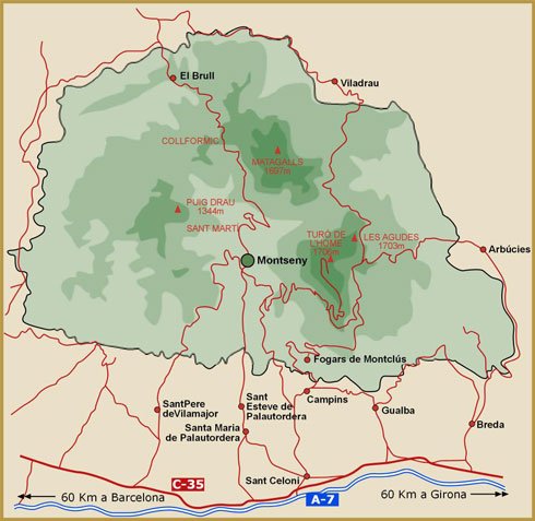 Mapa Montseny municipi