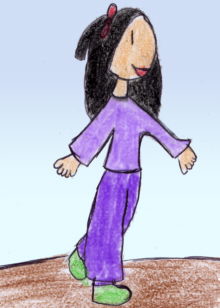 Nena caminant