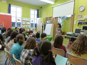 Visita de l'Eulàlia Canal a l'escola Visita de l'Eulàlia Canal a l'escola
