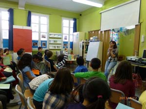Visita de l'Eulàlia Canal a l'escola Visita de l'Eulàlia Canal a l'escola