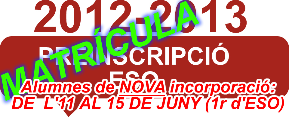 Preinscripció 2012-13