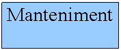 Quadre de text: Manteniment
