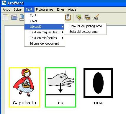 menú text
