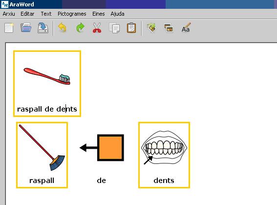 icones per descompondre un pictograma