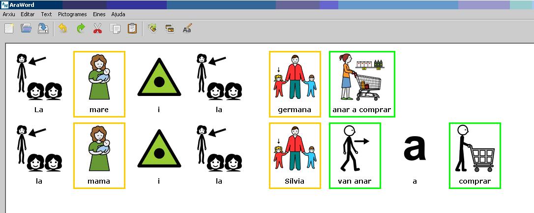 exemple de canvi de text