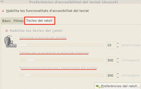 configuraci tecles del ratol