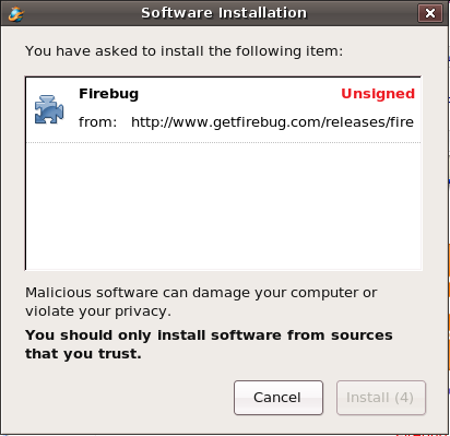 Firebug install