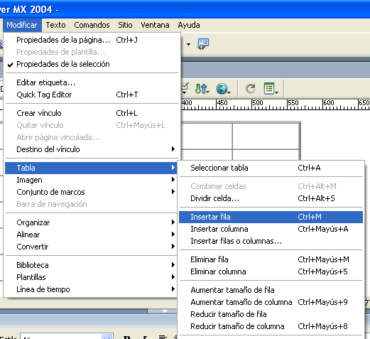 Modificar propietats de la taula