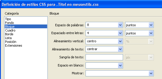 Estils CSS (Bloc)