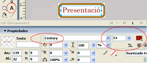 Propietats del text