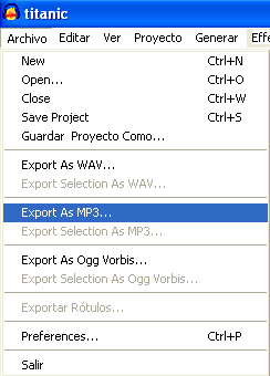 Export As MP3