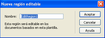 Nueva región editable