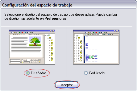 Configuraci de l'espai de treball