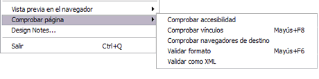 Opcions de Comprobar pgina