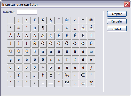 Finestra Insertar otro carcter
