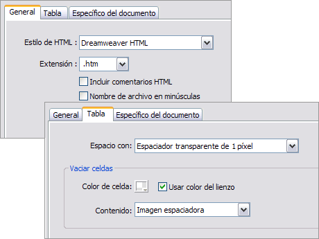 Configuració HTML