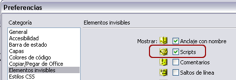 Finestra preferencias | Elementos invisibles