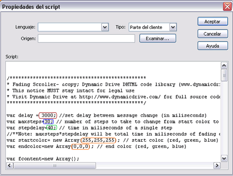 Finestra Propiedades Script