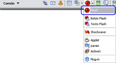 Men insertar Flash