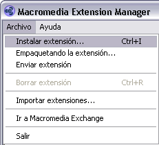 Macromedia Extension Manager 2