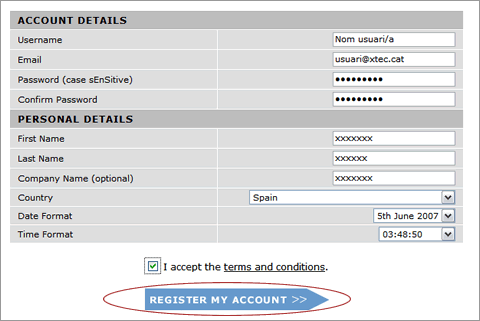 StatCounter. Creació del compte