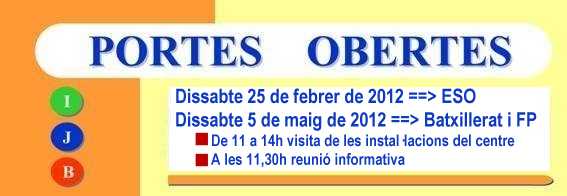 calendari portes obertes 2012
