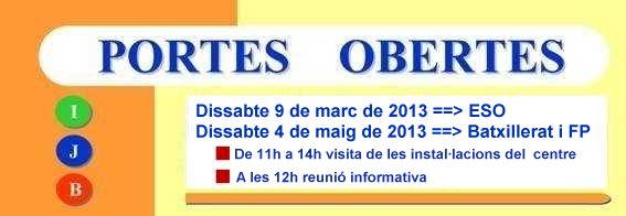 calendari portes obertes calendari portes obertes 2013