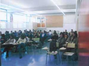 Fotografia de la pancarta del 10� aniversari de l'IES Pla de les Moreres 