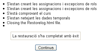 Final de la restauració. Final de la restauració.