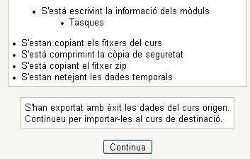 Conformitat amb la importaci.