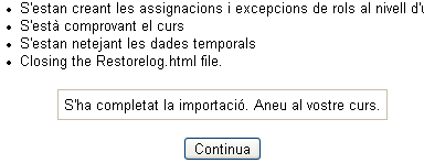 Final de la importaci.