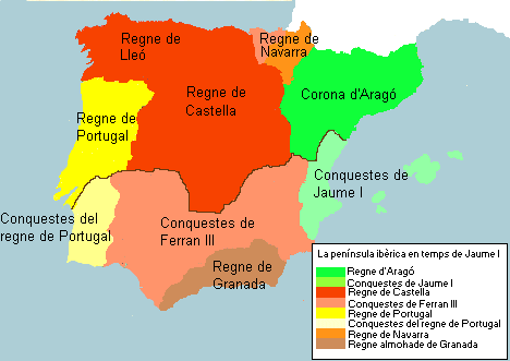 la península ibèrica en temps de Jaume I