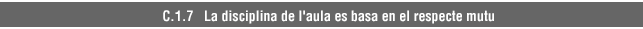 C.1.7 La disciplina de l'aula es basa en el respecte mutu
