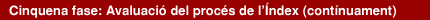 Cinquena fase: Avaluació del procés de l’Índex (contínuament)